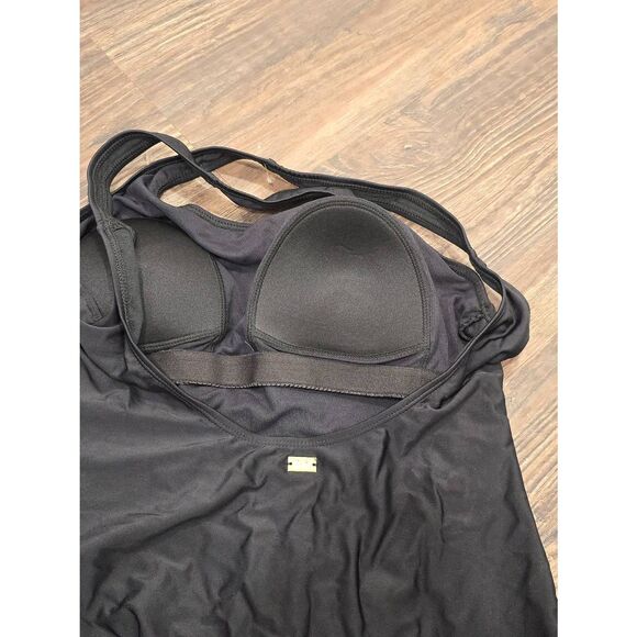 Jones New York Black One Piece Swimsuit L NWT $75 Cross Back Built-In Bra - Picture 5 of 10